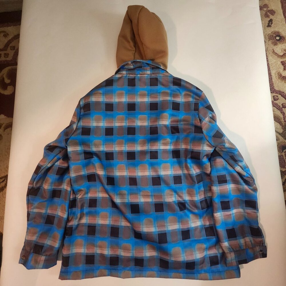 The North Face Men’s M Hoodie Jacket — Blue & Tan Plaid Lined - Picture 6 of 6